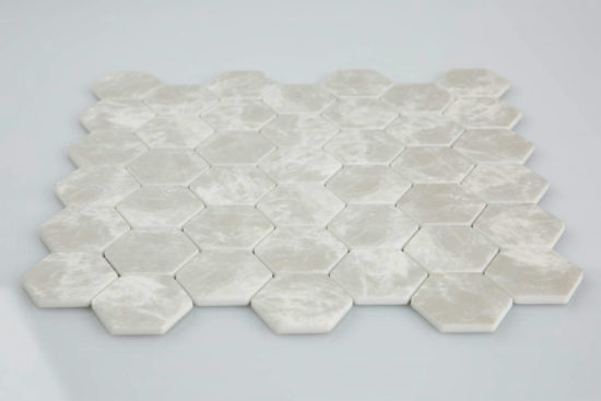 2" Light Grey Hexagon Mosaic