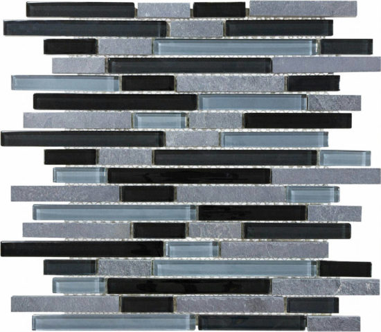 Linear Black Timber Mosaic