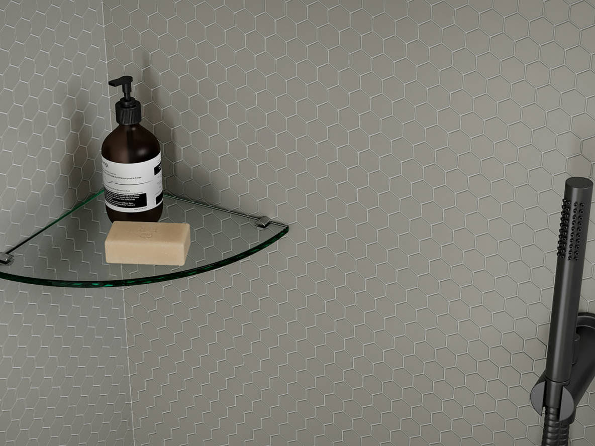 Traditions Taupe Matte 1in Hex Mosaic | Arley Wholesale