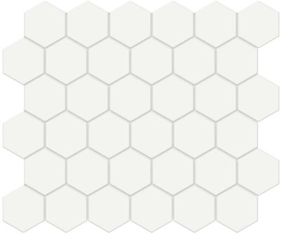 2″ White Matte Hex Mosaic