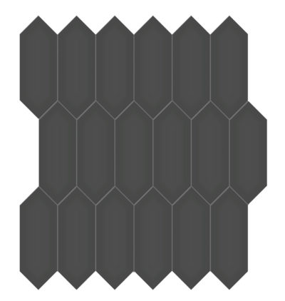 2×5 Retro Black Matte Picket Mosaic