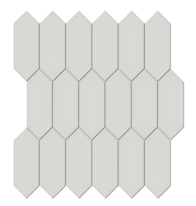 2×5 Warm Grey Glossy Picket Mosaic