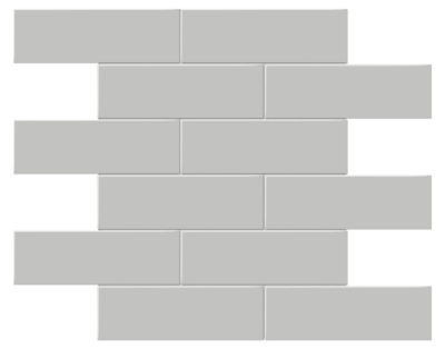 2×6 Loft Grey Glossy Brick Mosaic