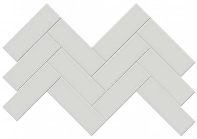 2×6 Warm Grey Matte Herringbone Mosaic