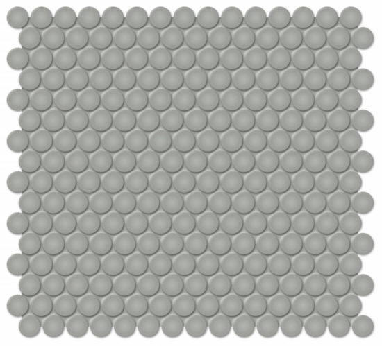 3/4" Taupe Glossy Penny Round Mosaic | Arley Wholesale