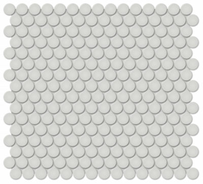 3/4″ Warm Grey Glossy Penny Round Mosaic