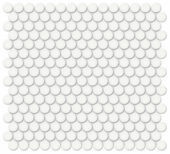 3/4" White Glossy Penny Round Mosaic | Arley Wholesale