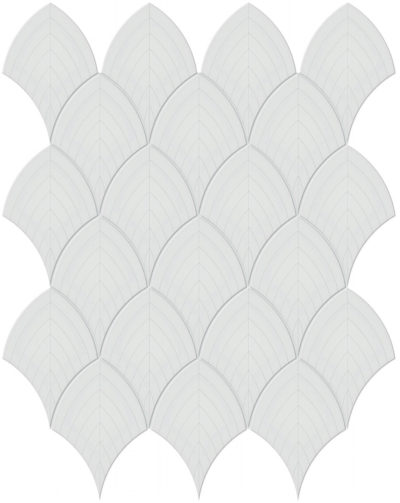 Gallery Grey Glossy Scallop Mosaic