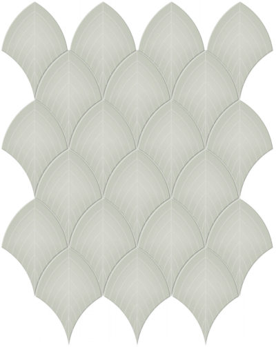 Soft Sage Glossy Scallop Mosaic