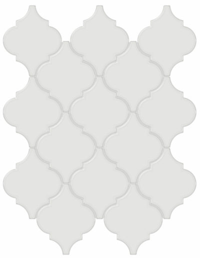 Vintage Grey Glossy Arabesque Mosaic