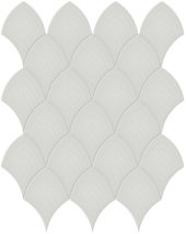 Warm Grey Glossy Scallop Mosaic | Arley Wholesale