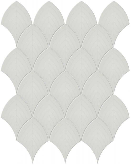 Warm Grey Glossy Scallop Mosaic | Arley Wholesale