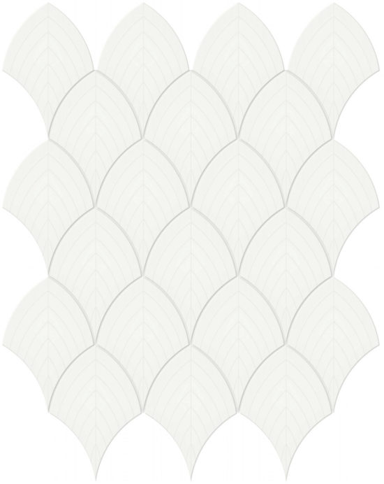 White Glossy Scallop Mosaic | Arley Wholesale