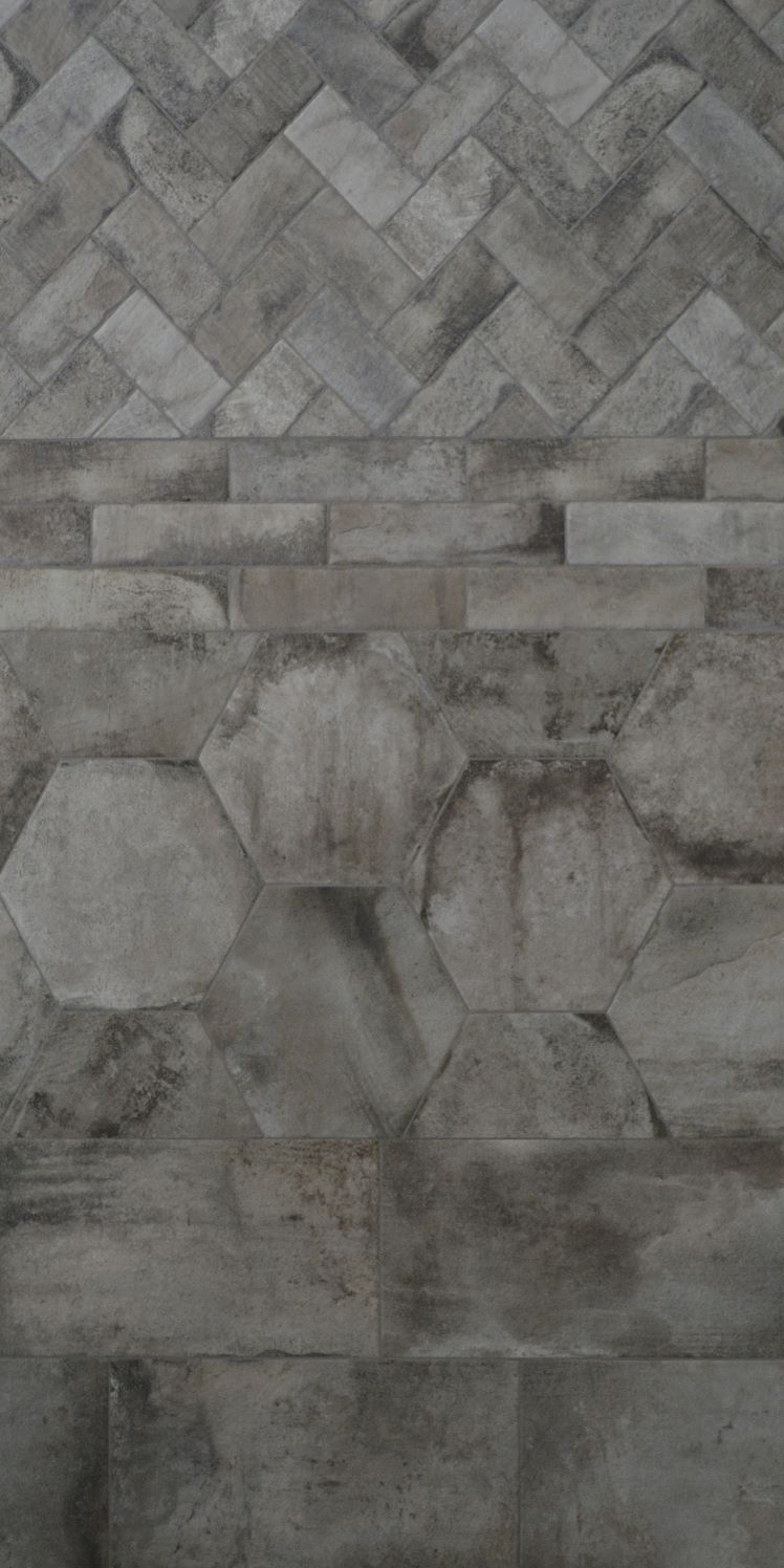 13X16 Grigio Hexagon | Qualis Ceramica