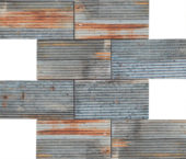 2.8"X6" Rust Industrial Linear Relief Pattern Glazed Ceramic Mosaic | Qualis Ceramica | Luxury Tile and Vinyl at affordable prices