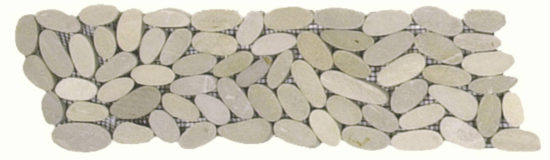 Beige Sliced Matte Pebble Interlocking Border