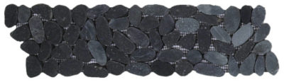 Black Sliced Matte Pebble Interlocking Border