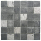 Black/Grey Recycled Glass Mix 2X2" Square Mosaic | Qualis Ceramica | Luxury Tile and Vinyl at affordable prices