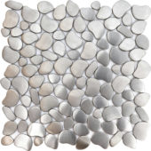 Brushed Silver Inox Metal Interlocking Mosaic | Qualis Ceramica | Luxury Tile and Vinyl at affordable prices