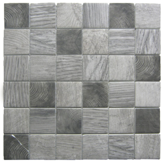 Grey Mix Recycled Glass Mix 2X2" Square Mosaic