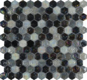 Hexagon Mix Grey Glass Interlocking Mosaic | Qualis Ceramica | Luxury Tile and Vinyl at affordable prices