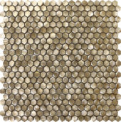 Medium Hexagon Gold Aluminum Mosaic | Qualis Ceramica | Luxury Tile and Vinyl at affordable prices