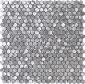 Medium Hexagon Silver Aluminum Mosaic | Qualis Ceramica | Luxury Tile and Vinyl at affordable prices