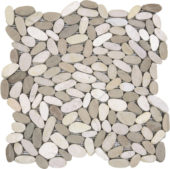 Mix White/Beige Sliced Matte Pebble Interlocking Mosaic | Qualis Ceramica | Luxury Tile and Vinyl at affordable prices