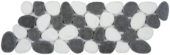 White & Black Reconstituted Pebble Interlocking Mosaic | Qualis Ceramica | Luxury Tile and Vinyl at affordable prices