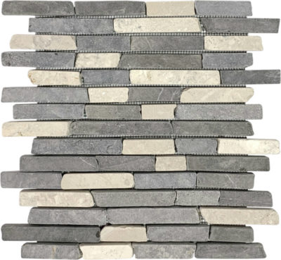 White Grey Broken Brick Marble Interlocking Mosaic