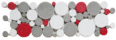 White Grey Red Penny Rounds Interlocking Border | Qualis Ceramica | Luxury Tile and Vinyl at affordable prices