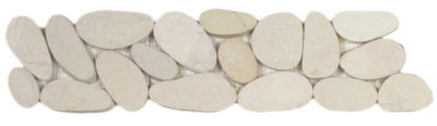 White Xl Sliced Matte Pebble Interlocking Border