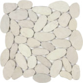 White Xl Sliced Matte Pebble Interlocking Mosaic | Qualis Ceramica | Luxury Tile and Vinyl at affordable prices