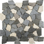 White/Grey/Black Opus Interlocking Mosaic | Qualis Ceramica | Luxury Tile and Vinyl at affordable prices