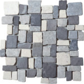 White/L.grey/D.grey Cubic Marble Opus Interlocking Mosaic | Qualis Ceramica | Luxury Tile and Vinyl at affordable prices