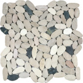 White/Pink/Beige/Black Sliced Matte Pebble Interlocking Mosaic | Qualis Ceramica | Luxury Tile and Vinyl at affordable prices