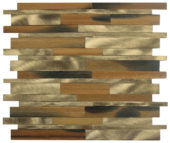 Wood / Gold Aluminum Baguette Interlocking Mosaic | Qualis Ceramica | Luxury Tile and Vinyl at affordable prices