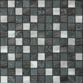 Grey/Black Stone Aluminum Mix Mosaic | Qualis Ceramica | Luxury Tile and Vinyl at affordable prices