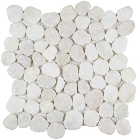 White Marble Sliced Stone Interlocking Mosaic