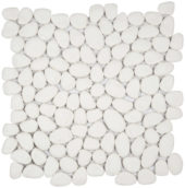 White Reconstituted Pebble Interlocking Mosaic | Qualis Ceramica | Luxury Tile and Vinyl at affordable prices