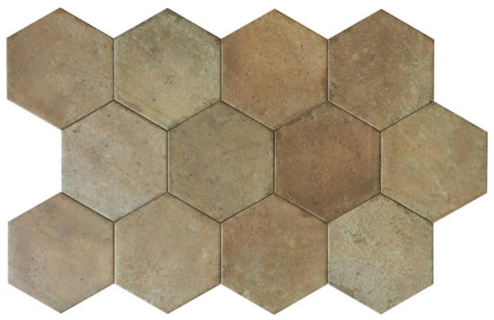 Alma 5.5X6.3” Terra Hexagon | Qualis Ceramica | Luxury Tile and Vinyl at affordable prices