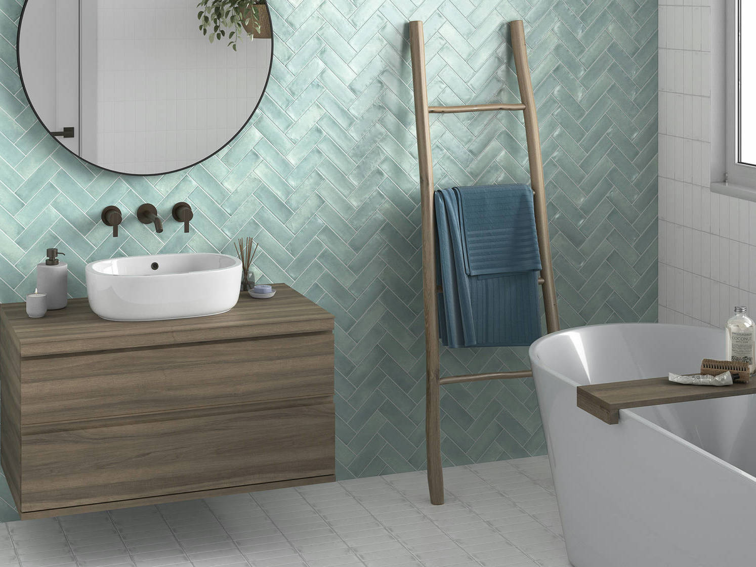 Lisbon 2X6 White and Sky | Qualis Ceramica | Luxury Tile and Vinyl at affordable prices