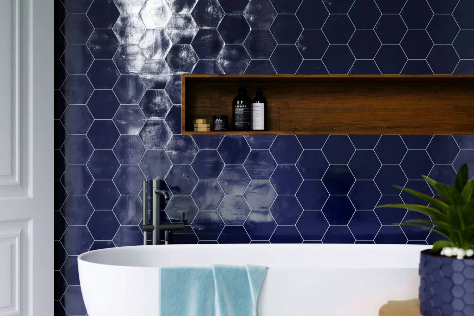 Ronda 5.5X6.3” Cobalt Hexagon | Qualis Ceramica | Luxury Tile and Vinyl at affordable prices