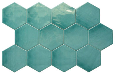 Ronda 5.5X6.3” Teal Hexagon