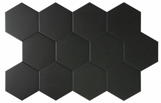 Vida 5.5X6.3” Black Hexagon | Qualis Ceramica | Luxury Tile and Vinyl at affordable prices