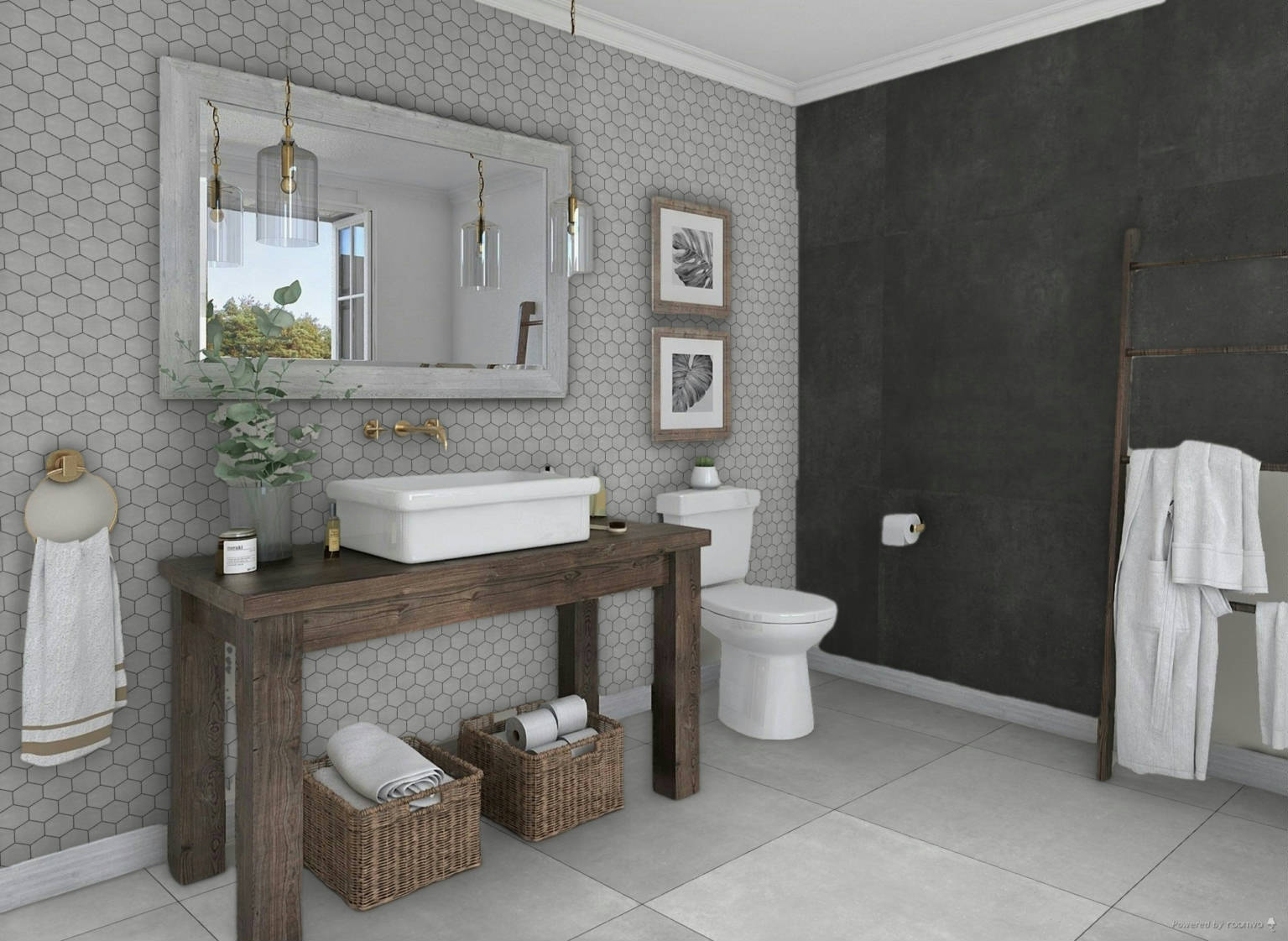 Ashland Grey 36x36 and 3x3 Mosaic | Qualis Ceramica | Luxury Tile and Vinyl at affordable prices