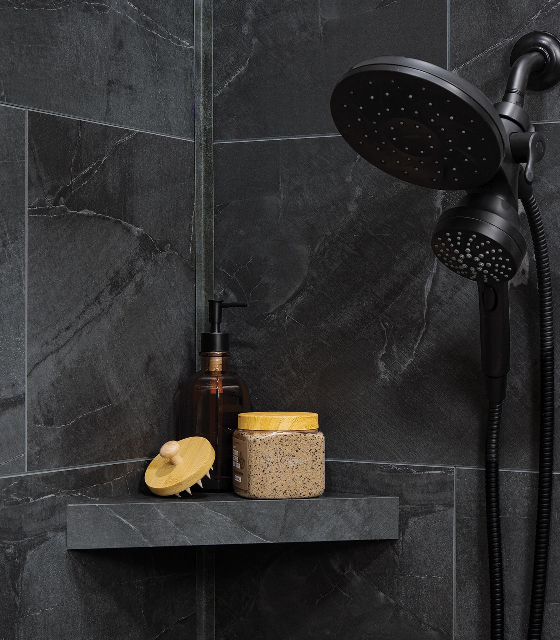 Cracked Slate Shower Shelf 14.56x7.12x2 | Qualis Ceramica | Luxury Tile and Vinyl at affordable prices