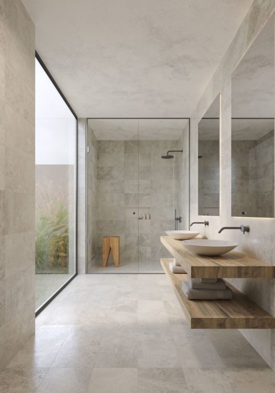 Marmiline Ivory 18x47 Bench | Qualis Ceramica | Luxury Tile and Vinyl at affordable prices