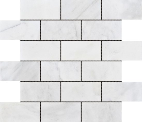 2"x4" Brick Pattern White Grey Marble | Qualis Ceramica | Luxury Tile and Vinyl at affordable prices