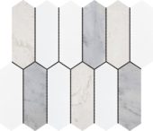 2"x6" Picket White Grey Beige Marble Mix | Qualis Ceramica | Luxury Tile and Vinyl at affordable prices